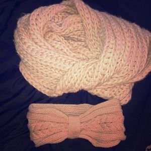 Pastel pink scarf & headband set